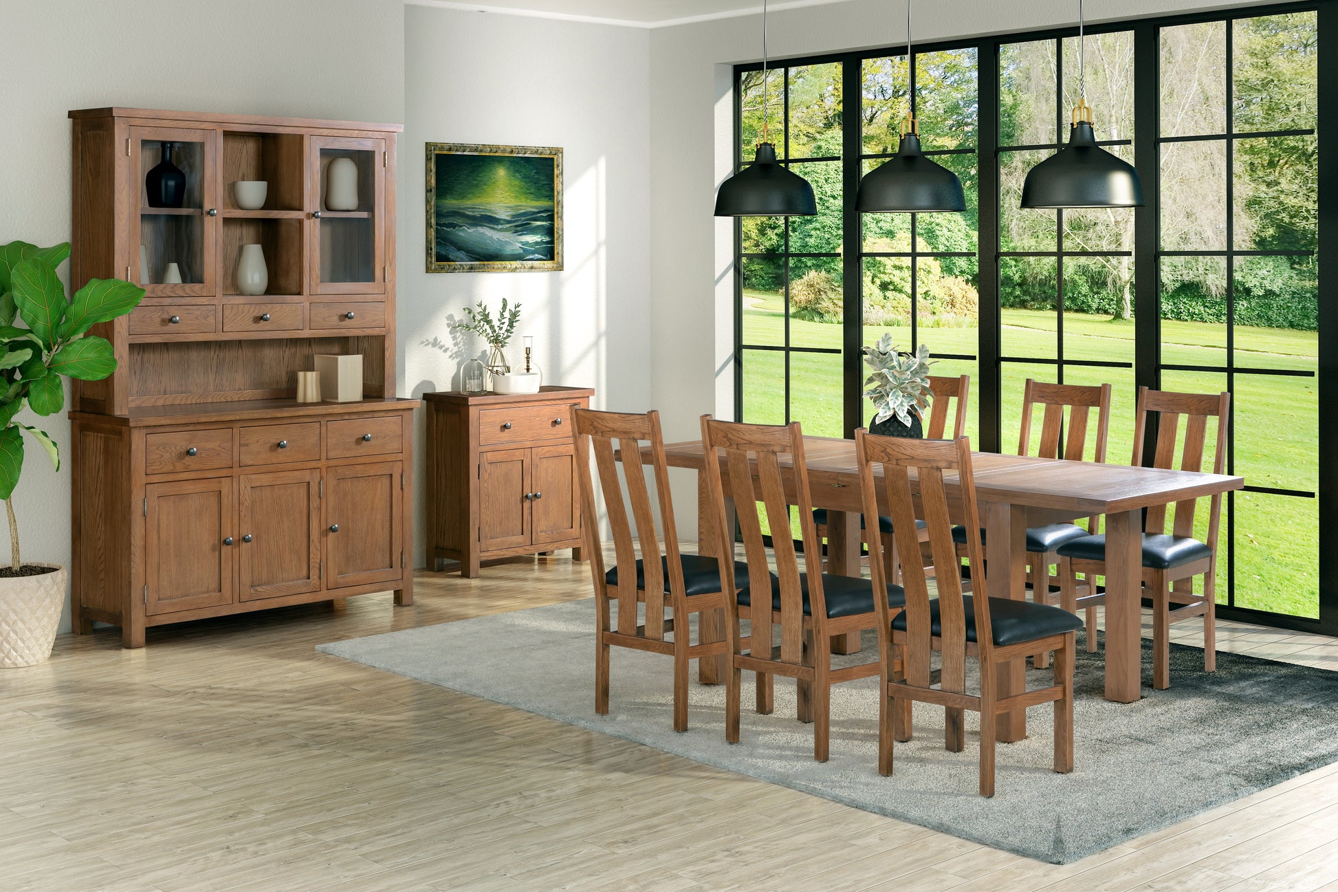 Drayton Rustic Ladder Back Chair (PU Seat) - Bridgnorth Furniture