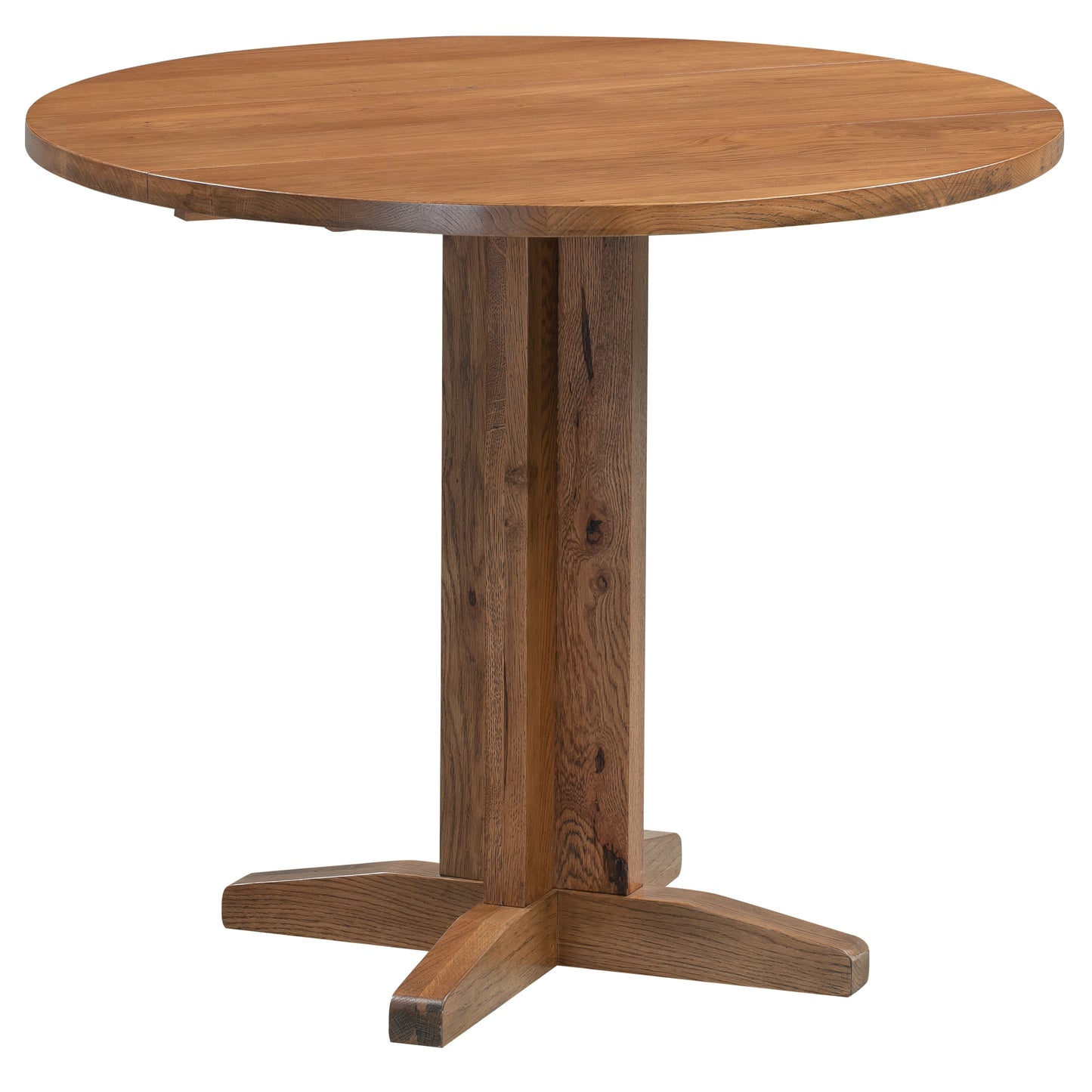 Drayton Rustic Oak Round Drop Leaf Table - Bridgnorth Furniture