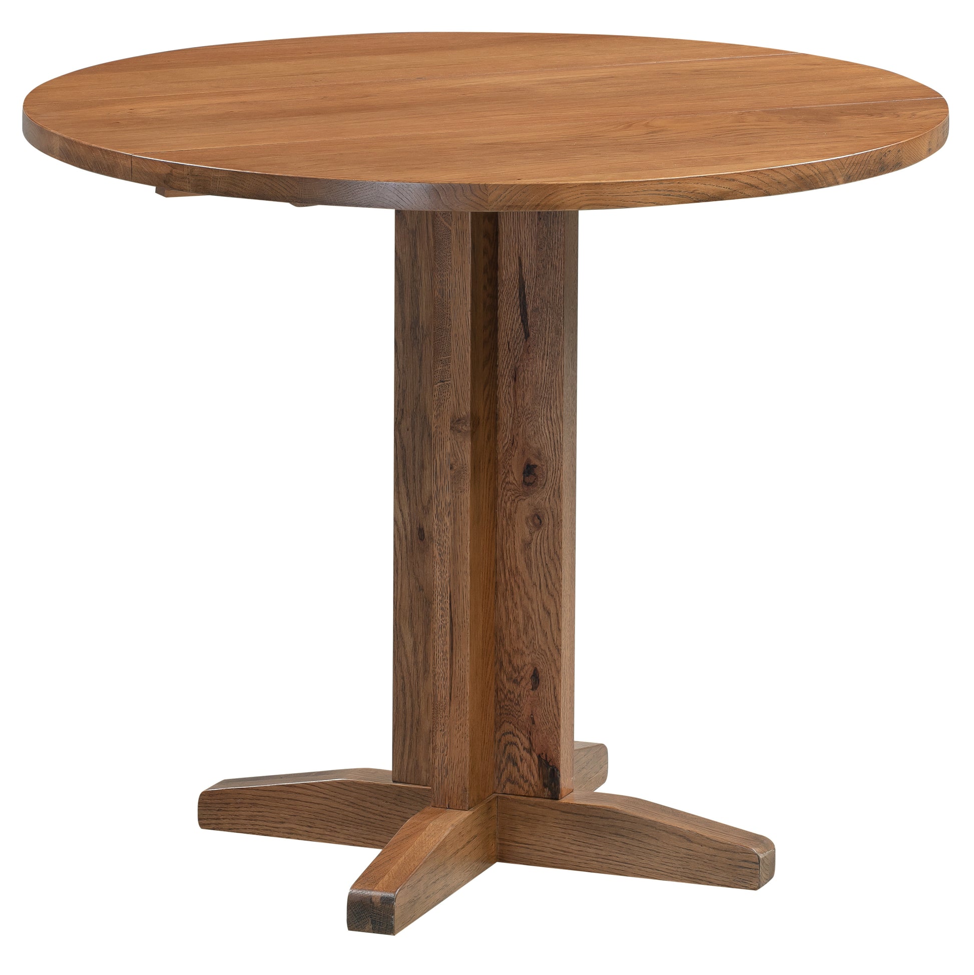 Drayton Rustic Oak Round Drop Leaf Table - Bridgnorth Furniture