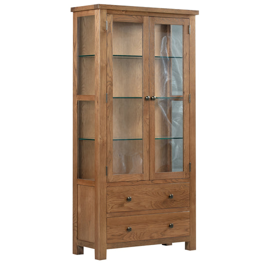 Drayton Rustic Oak Display Cabinet
