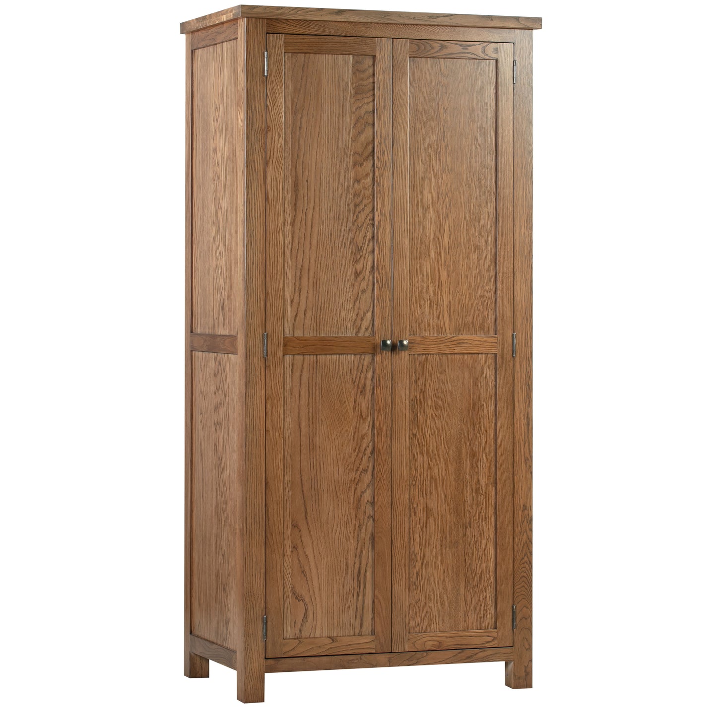 Drayton Rustic Oak All Hanging Double Wardrobe - Bridgnorth Furniture
