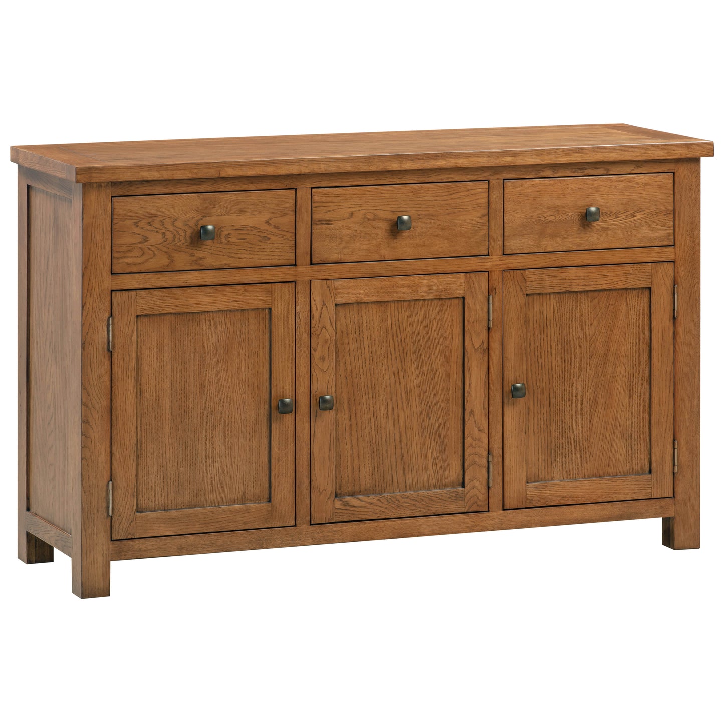 Drayton Rustic Oak 3 Door Sideboard - Bridgnorth Furniture