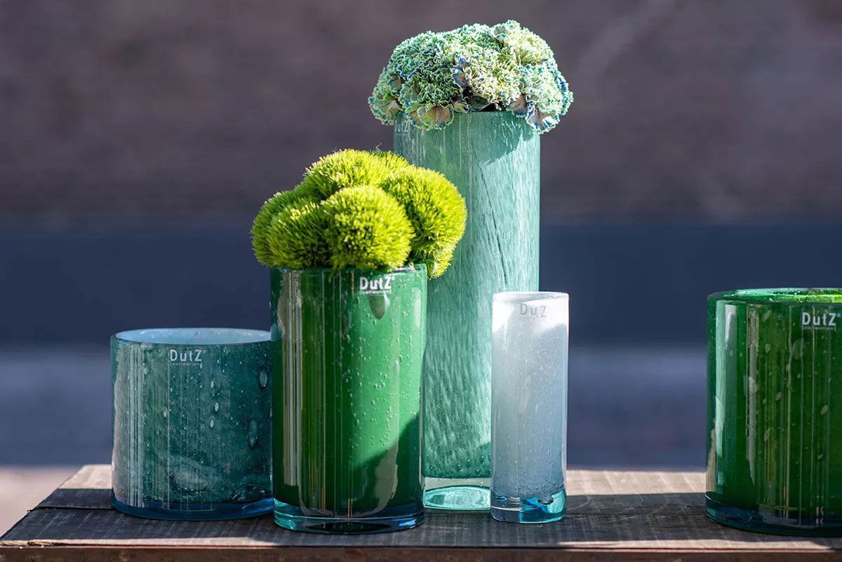 CYLINDER Vase - GREEN WHITE Colour by DutZ - Bridgnorth Furniture