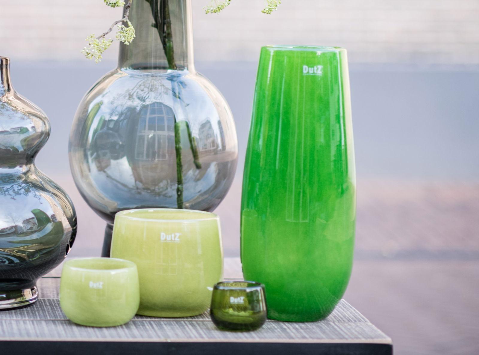 VASE ROBERT -  H50 D14 cm - JUNGLE GREEN Colour by DutZ - Bridgnorth Furniture