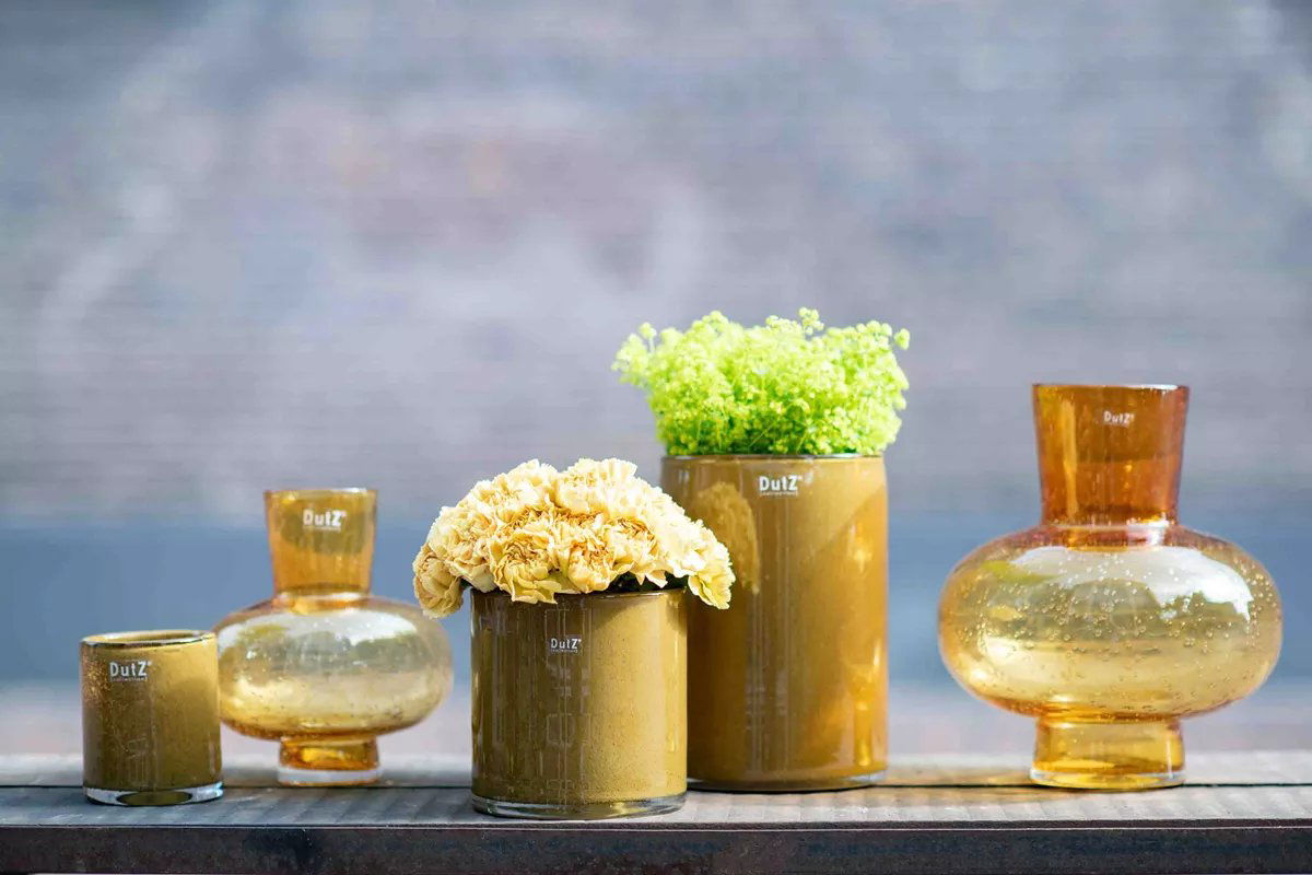 CYLINDER 3 Vase - H23 D16 cm - DARK CHEDDAR Colour by DutZ - Bridgnorth Furniture