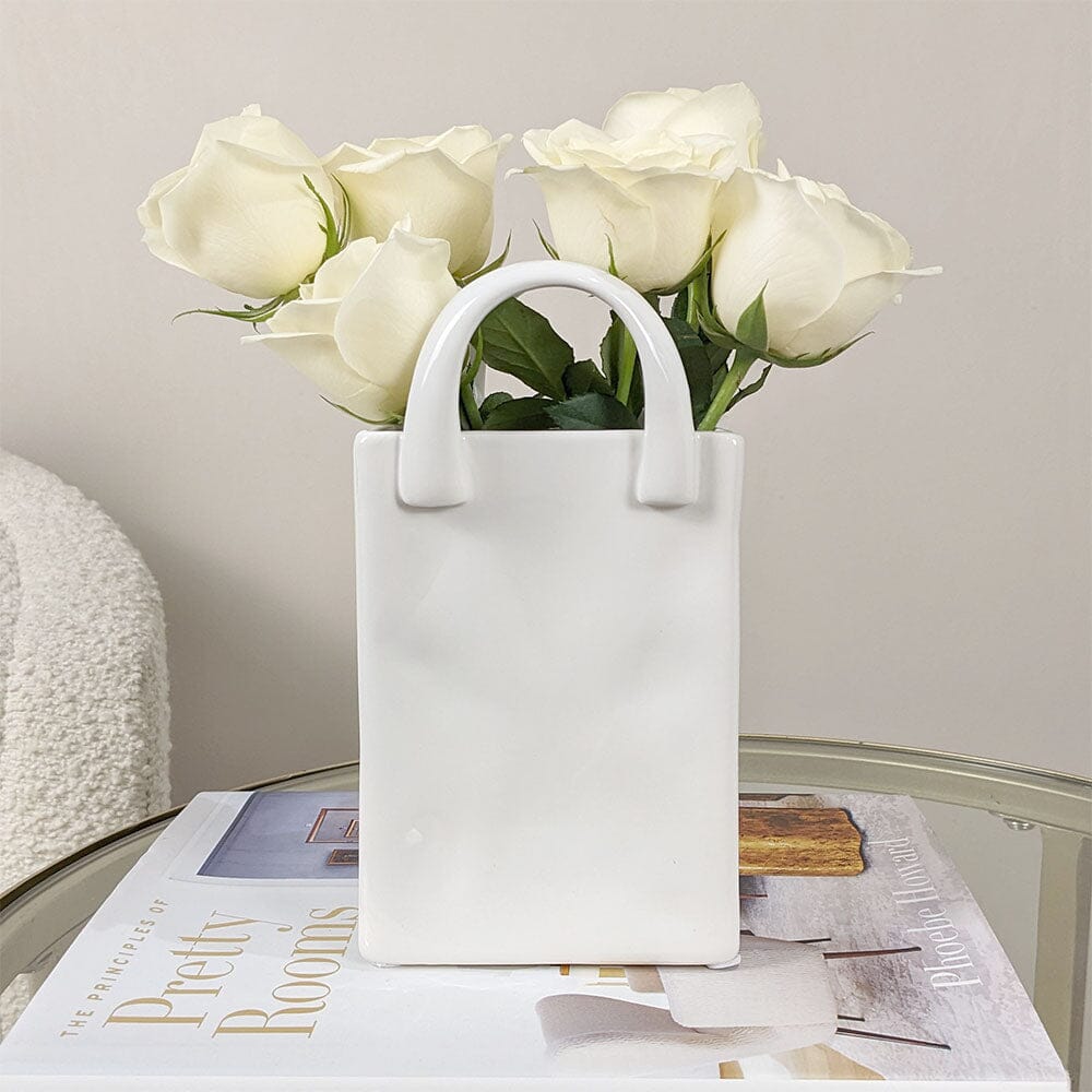 Elise White Handbag Decorative Vase - Bridgnorth Furniture