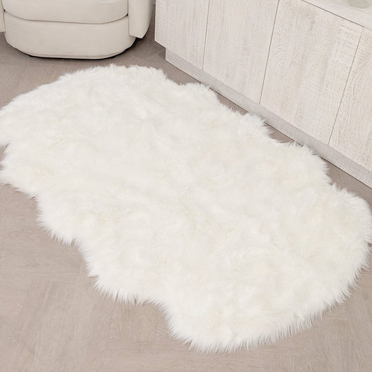 Elle Large Faux Fur White Hide Rug - 120x180cm - Bridgnorth Furniture