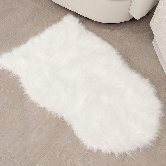 Elle Small Faux Fur White Hide Rug - 60x90cm - Bridgnorth Furniture