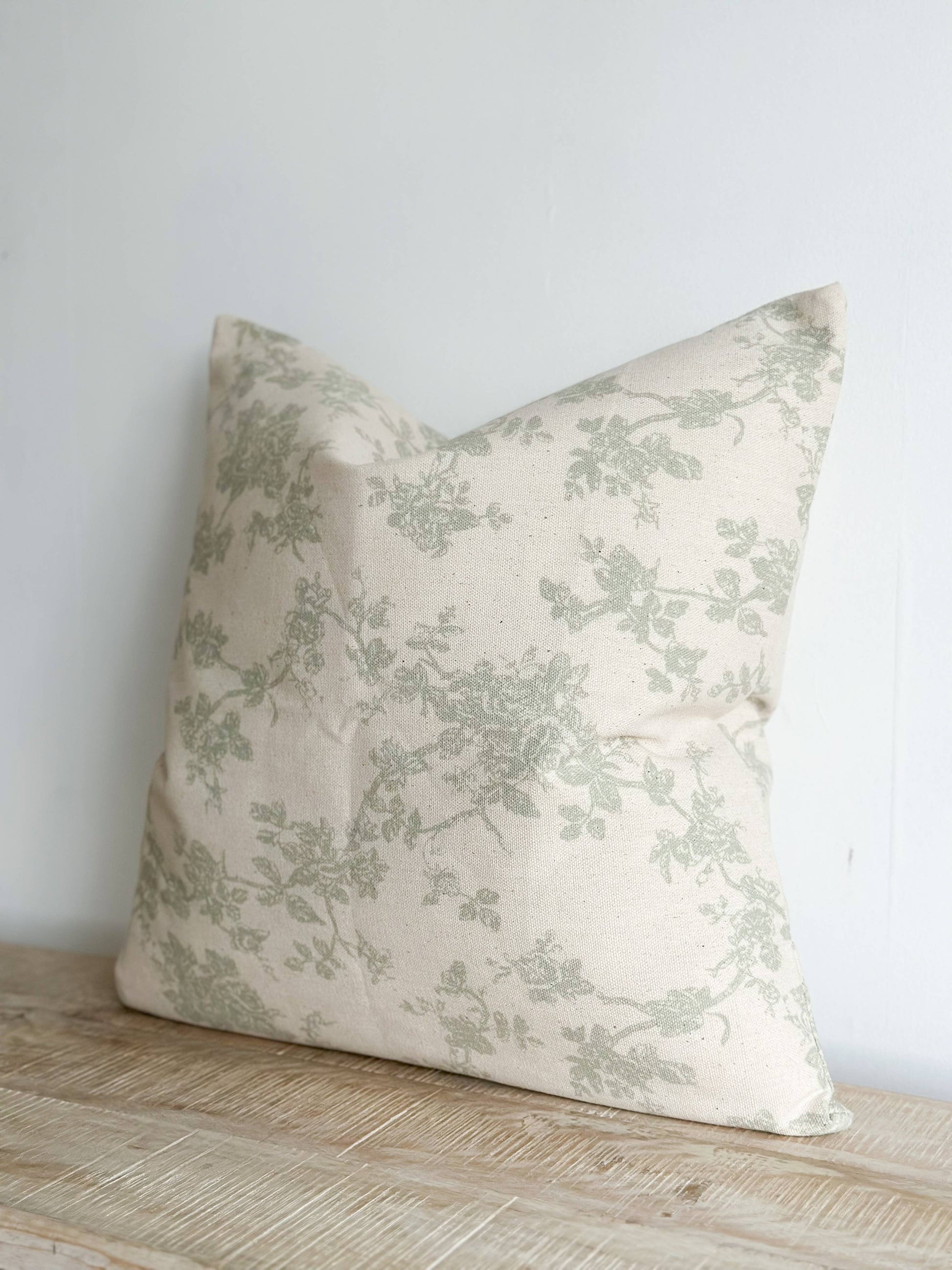 Aria Cotton Cushion Cover – Green Print - Bridgnorth Furniture
