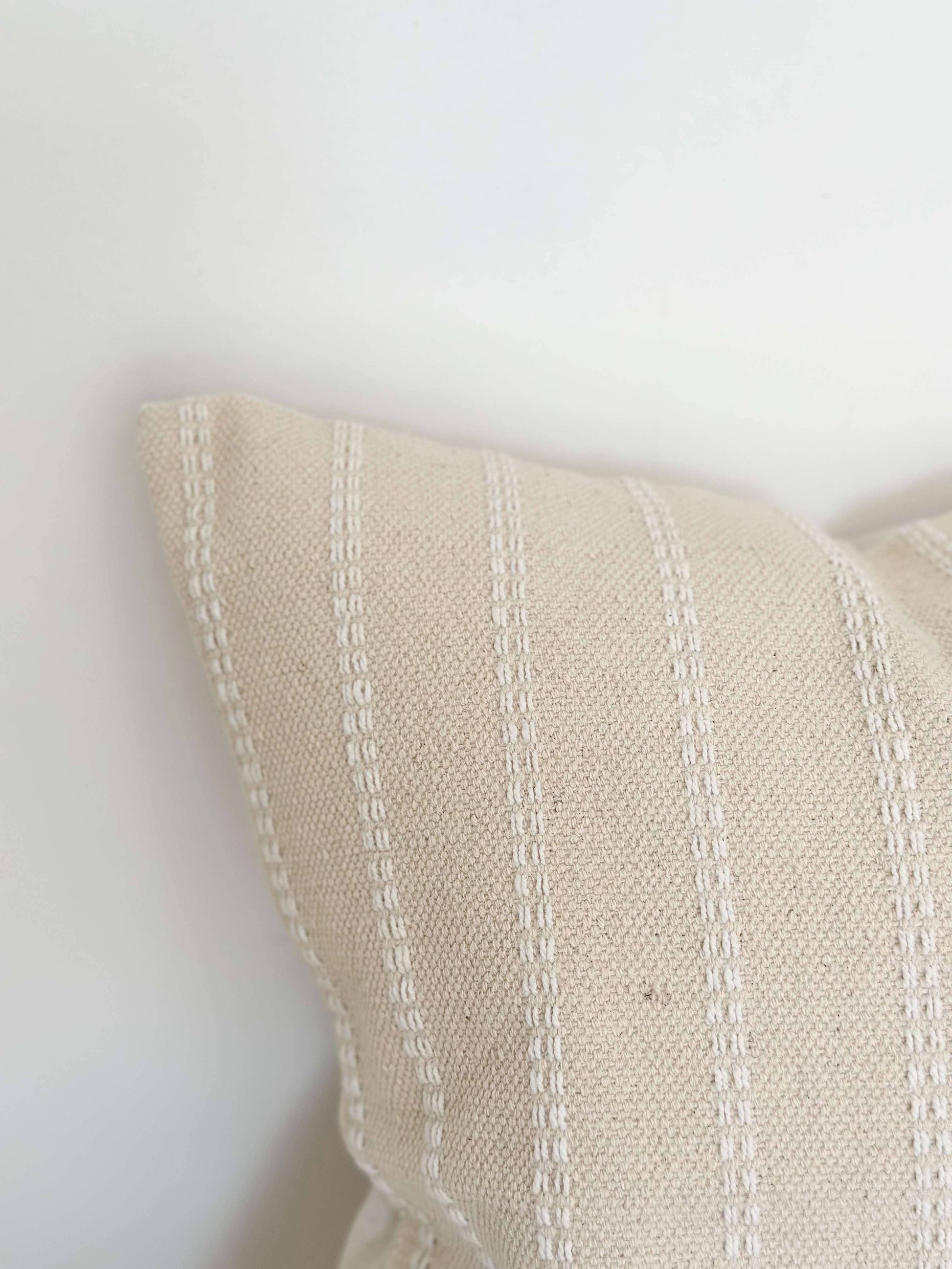 India Luxe Cotton Cushion Cover – Cream Stripe - Bridgnorth Furniture