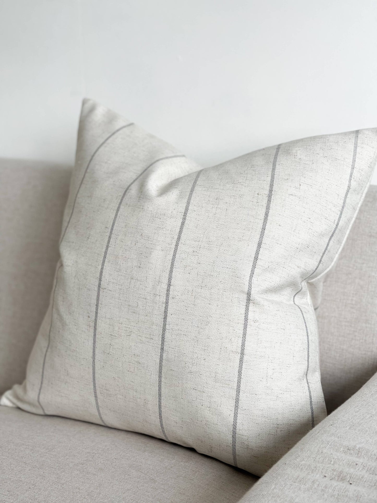 Freya Linen Blend Cushion Cover – Stone & Grey - Bridgnorth Furniture