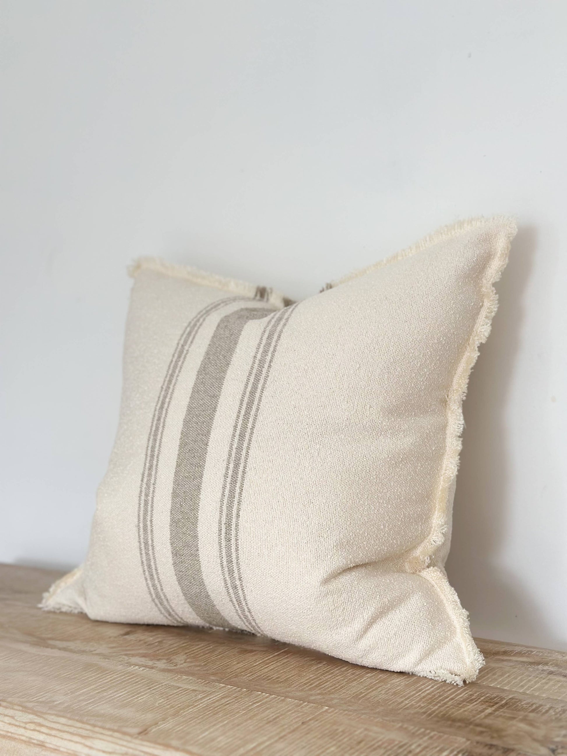 Ellie Cushion Cover 45x45 - Greige Stripe - Bridgnorth Furniture