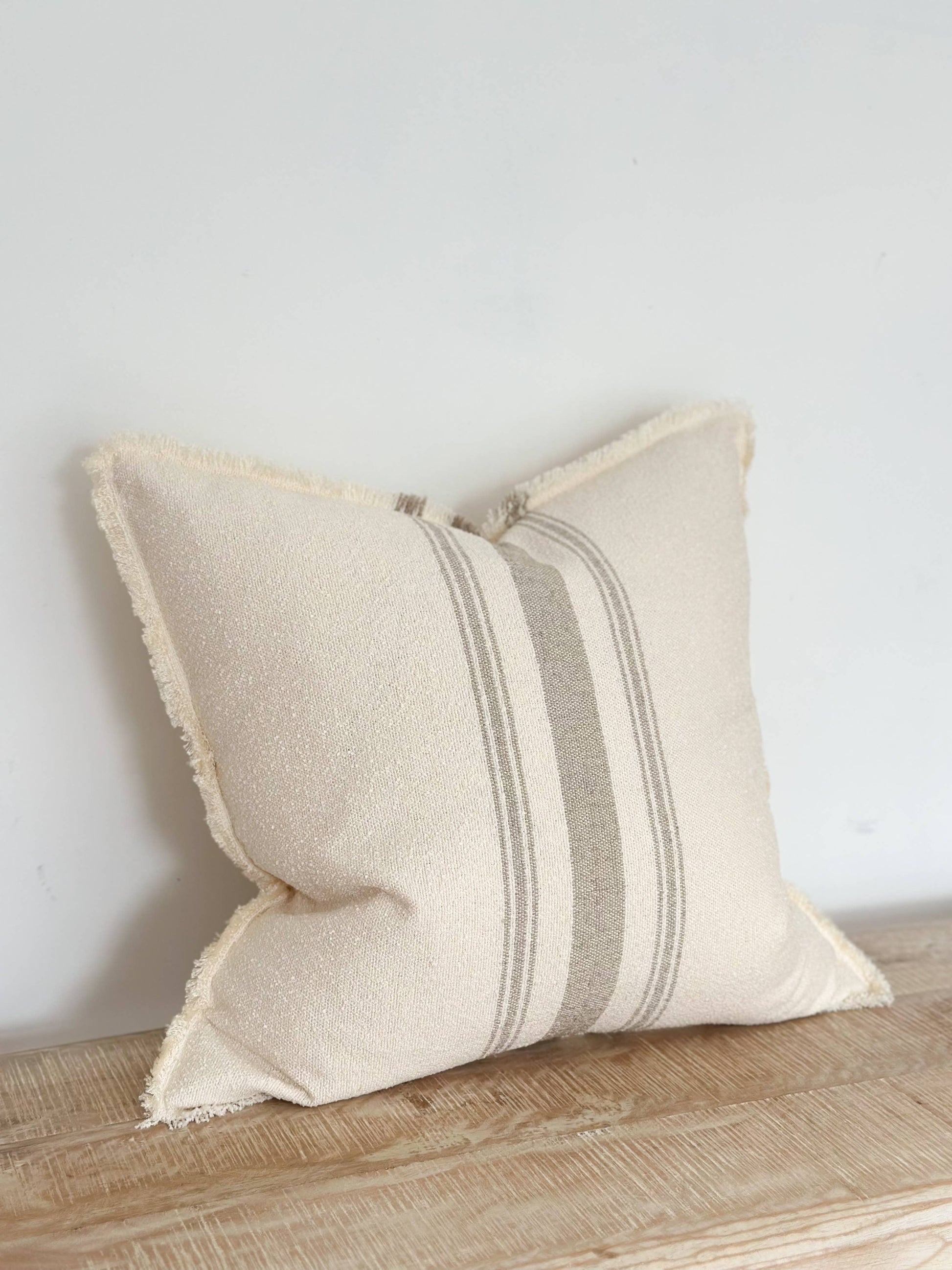 Ellie Cushion Cover 45x45 - Greige Stripe - Bridgnorth Furniture