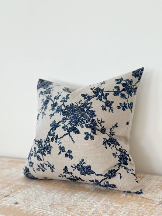 Francesca Blue Floral Cushion - 45x45 - Bridgnorth Furniture