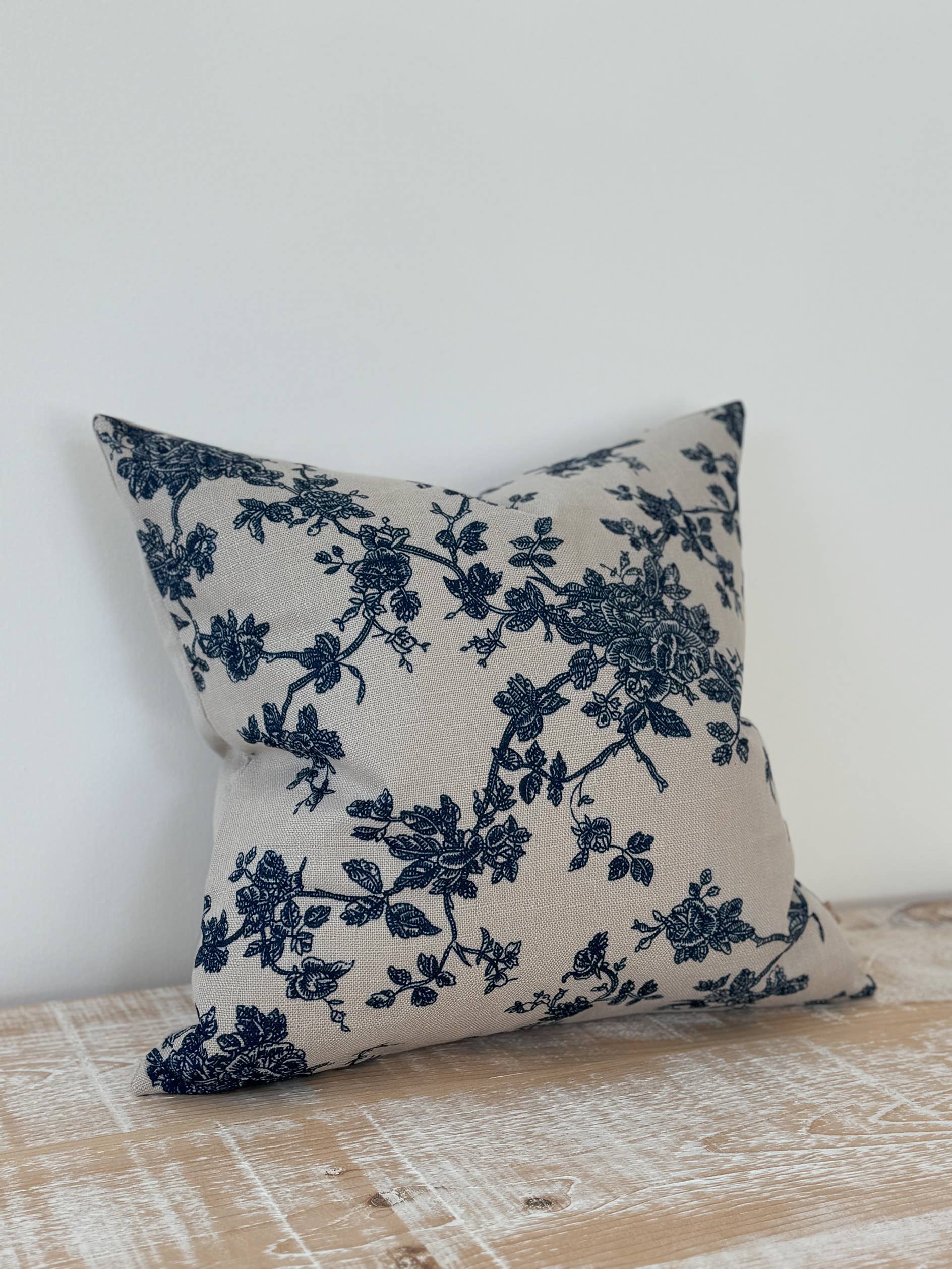 Francesca Blue Floral Cushion - 45x45 - Bridgnorth Furniture