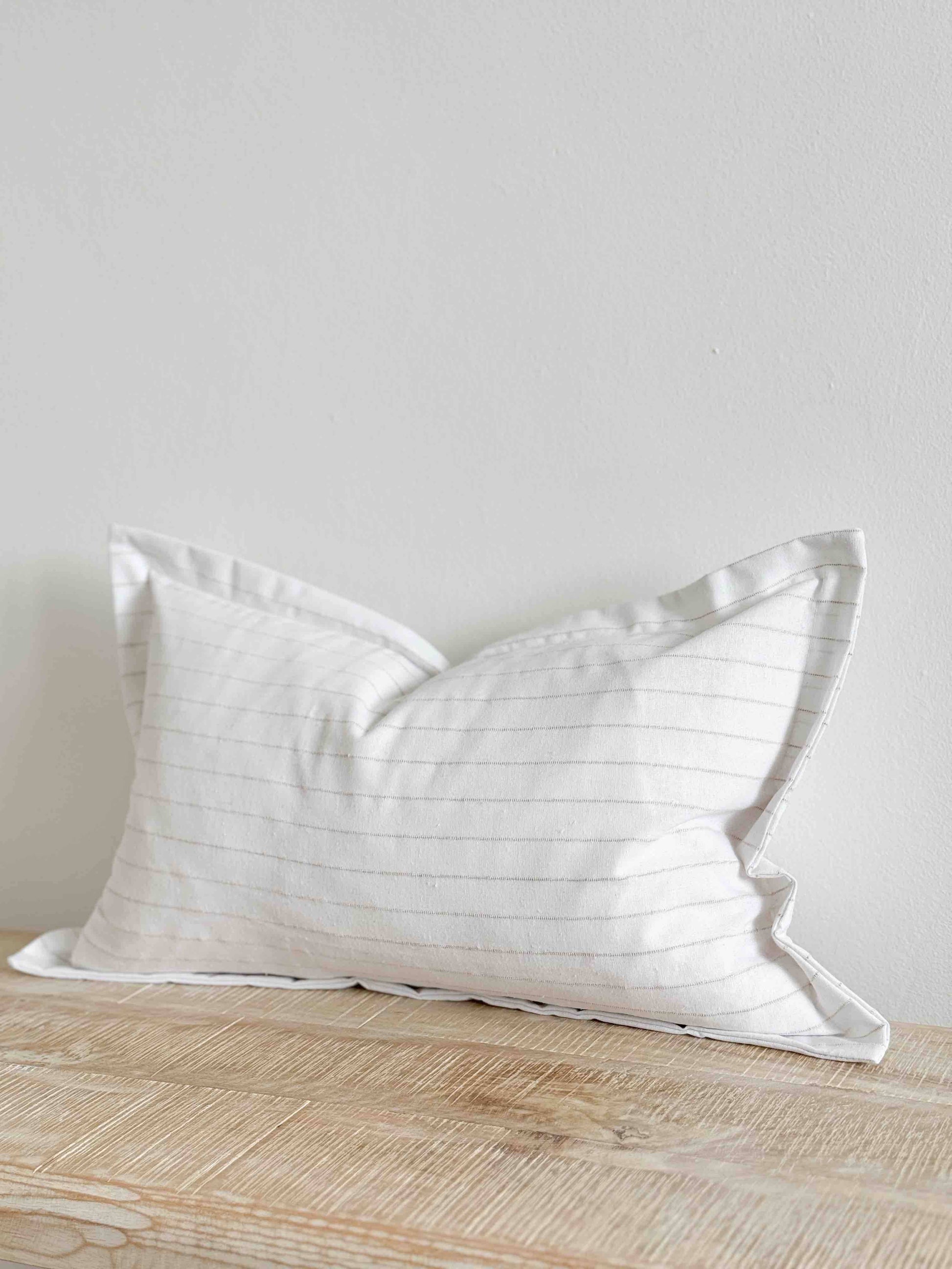 Lexie Linen Blend Cushion Cover 50x30 - White - Bridgnorth Furniture
