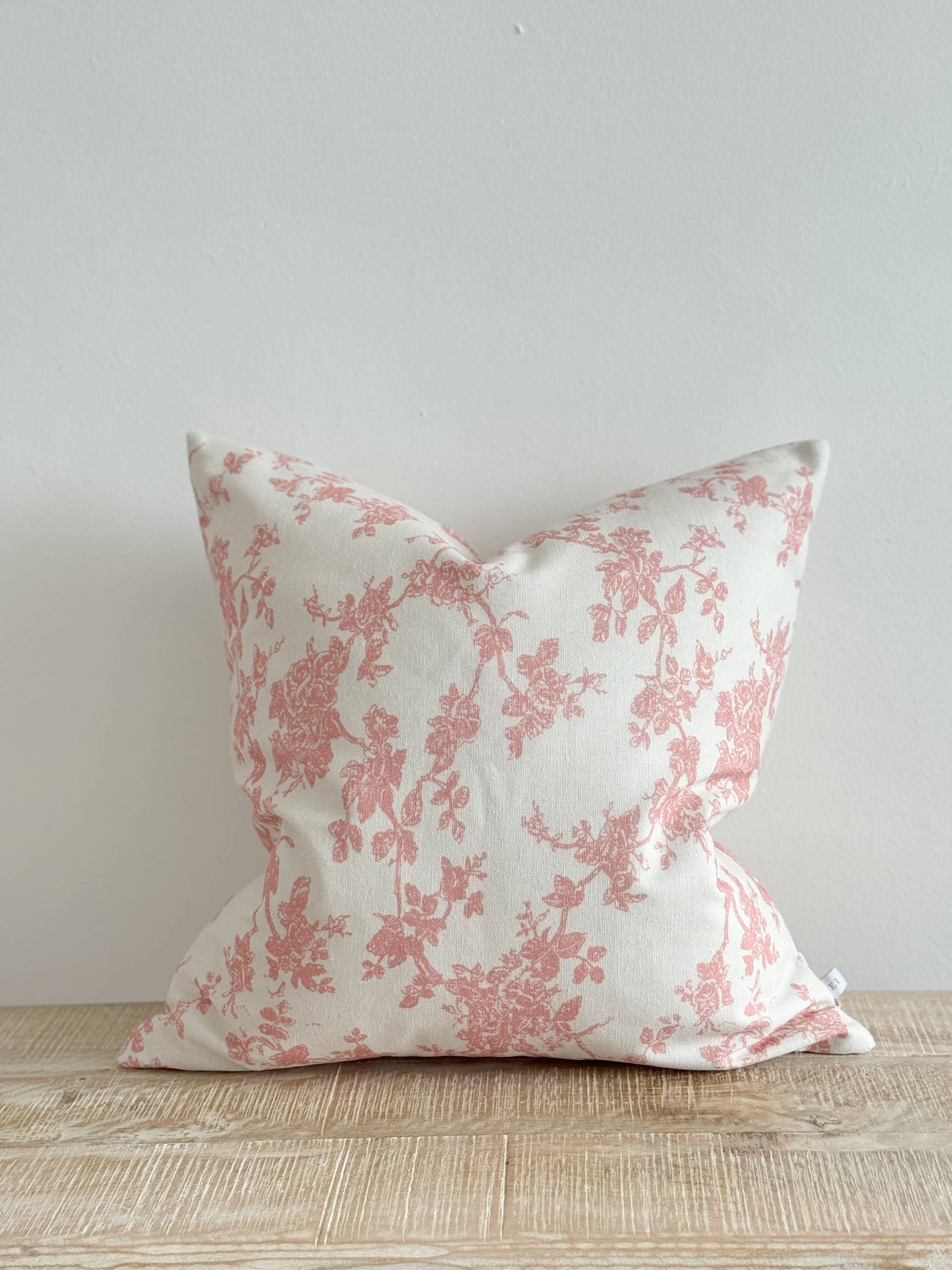 Aria Cotton Cushion Cover 45x45 - Pink Floral Print - Bridgnorth Furniture