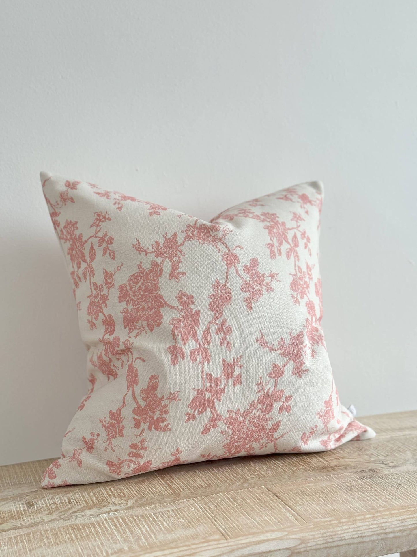 Aria Cotton Cushion Cover 45x45 - Pink Floral Print - Bridgnorth Furniture