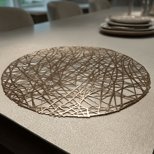 Emily Gold Round Placemat - Bridgnorth Furniture