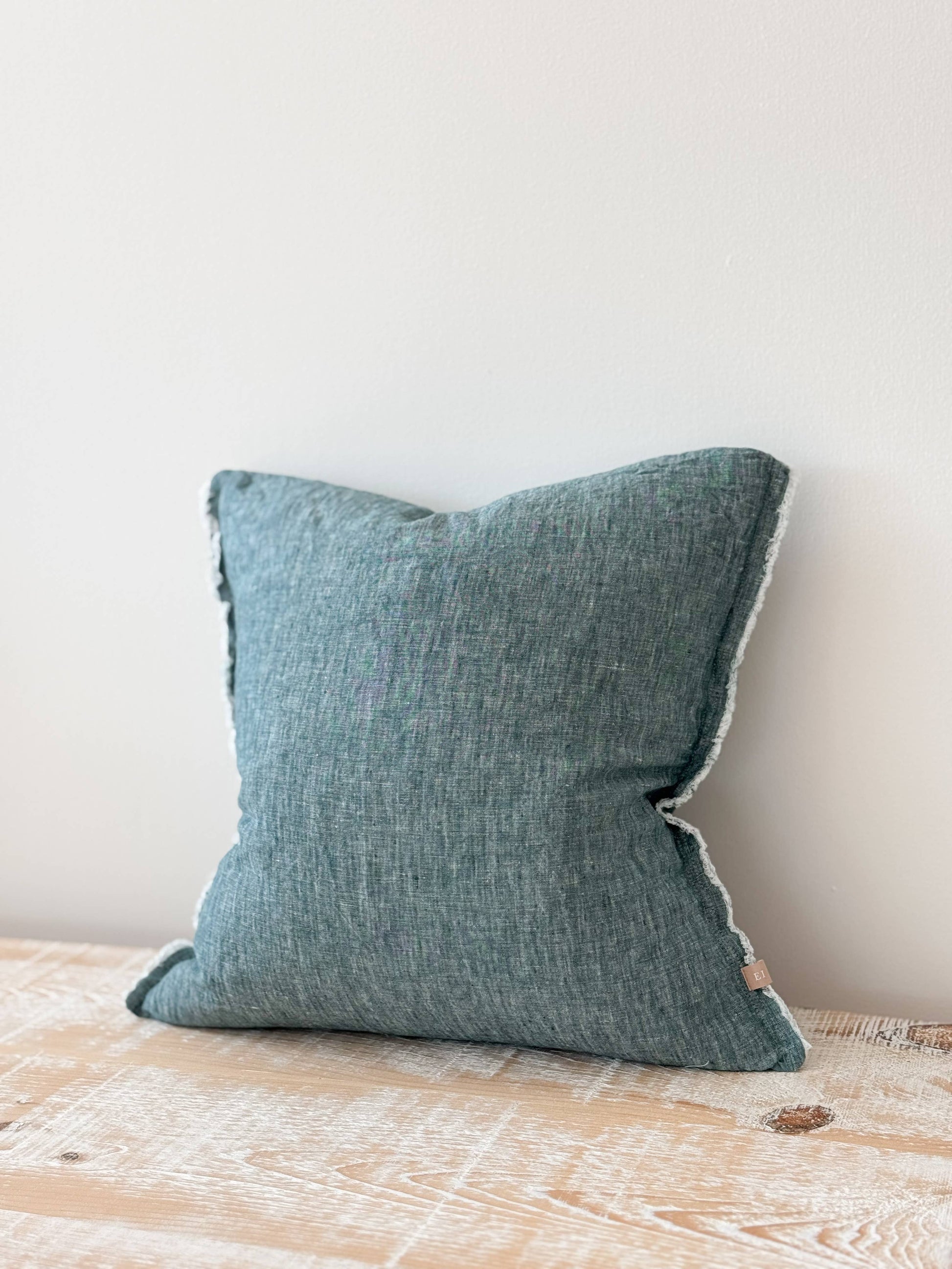 Esmee Washed Dark Teal Cushion Cover, 45x45cm - Bridgnorth Furniture