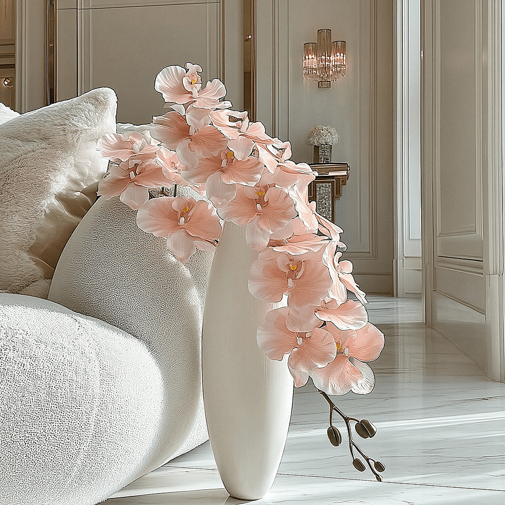 Faux Baby Pink Orchid Single Stem Flower - Bridgnorth Furniture