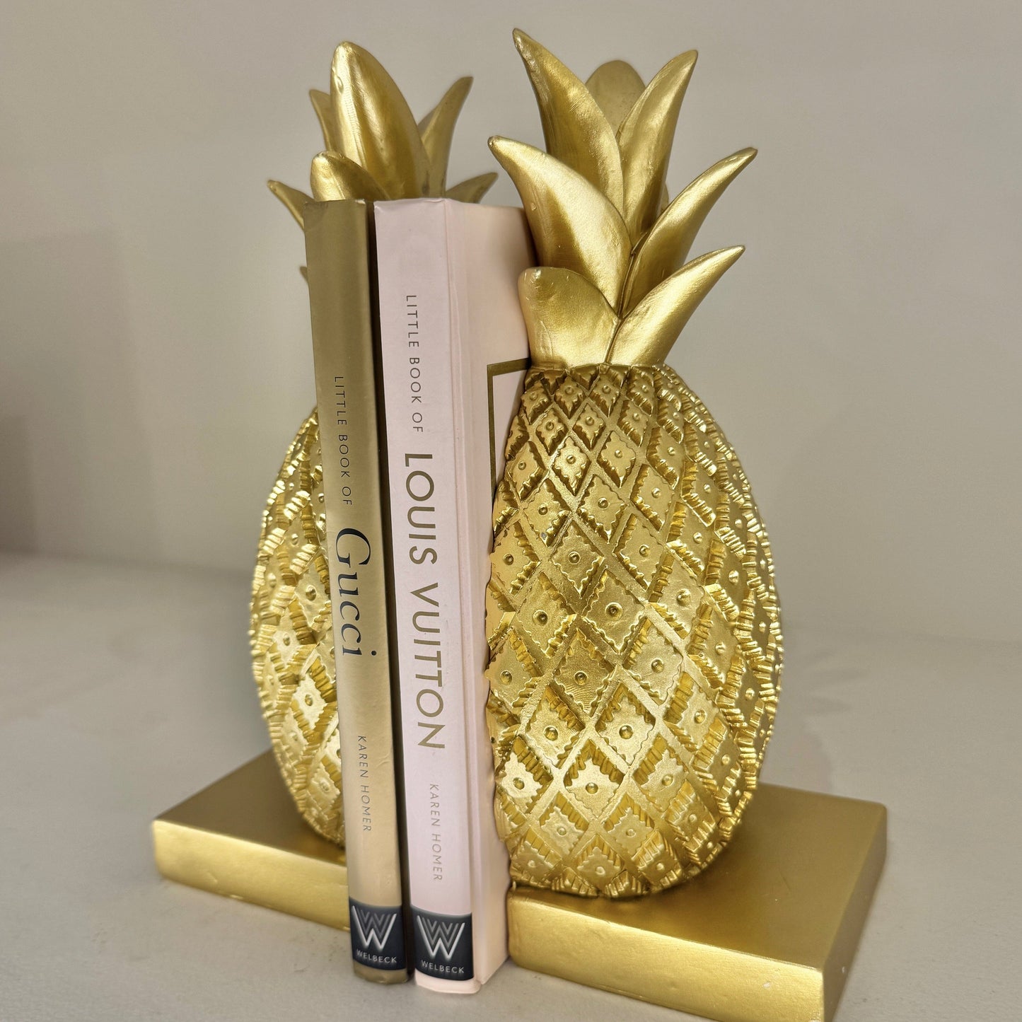 Felicity Decorative Gold Pineapple Bookends - Bridgnorth Furniture