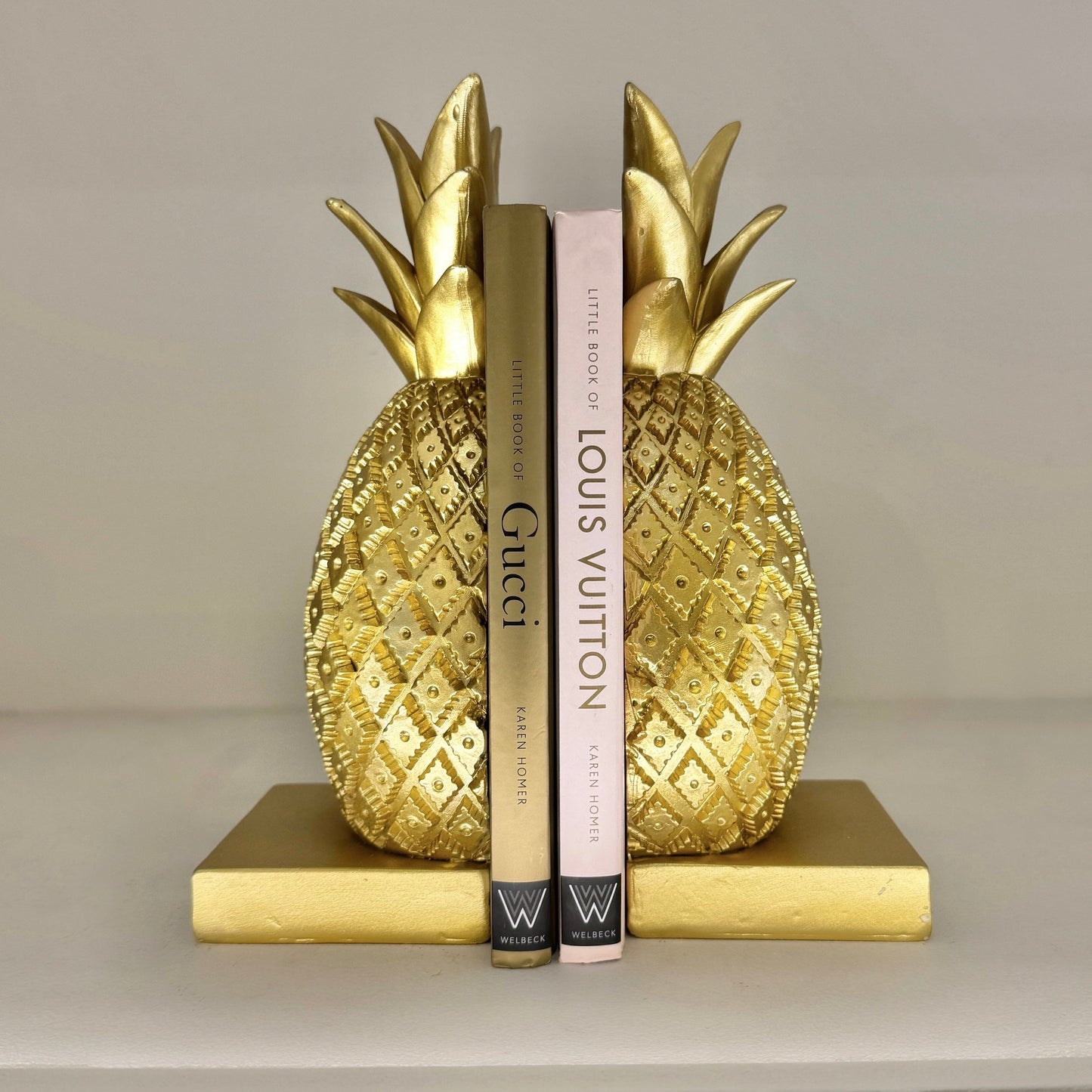 Felicity Decorative Gold Pineapple Bookends - Bridgnorth Furniture
