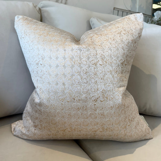 Frankie Gold Metallic Geometric Cushion - 50x50cm - Bridgnorth Furniture