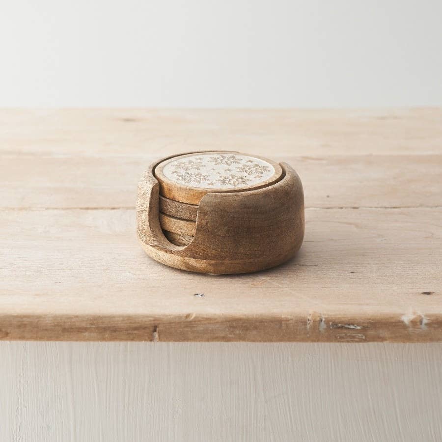 Snowflakes Wooden Coaster Set - Bridgnorth Furniture