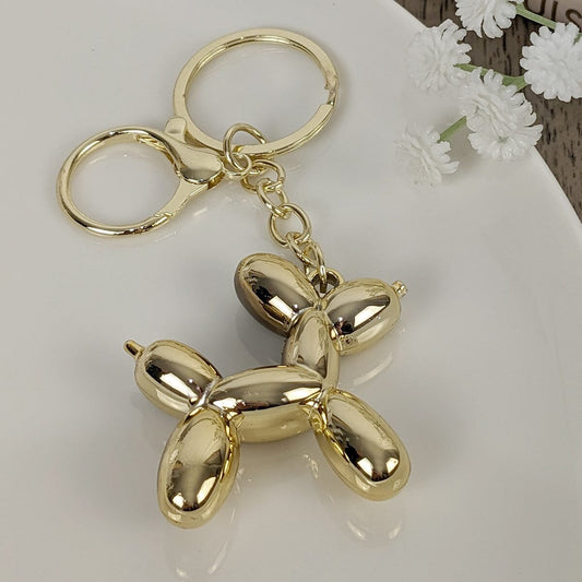 Gold Balloon Dog Keyring - Bridgnorth Furniture