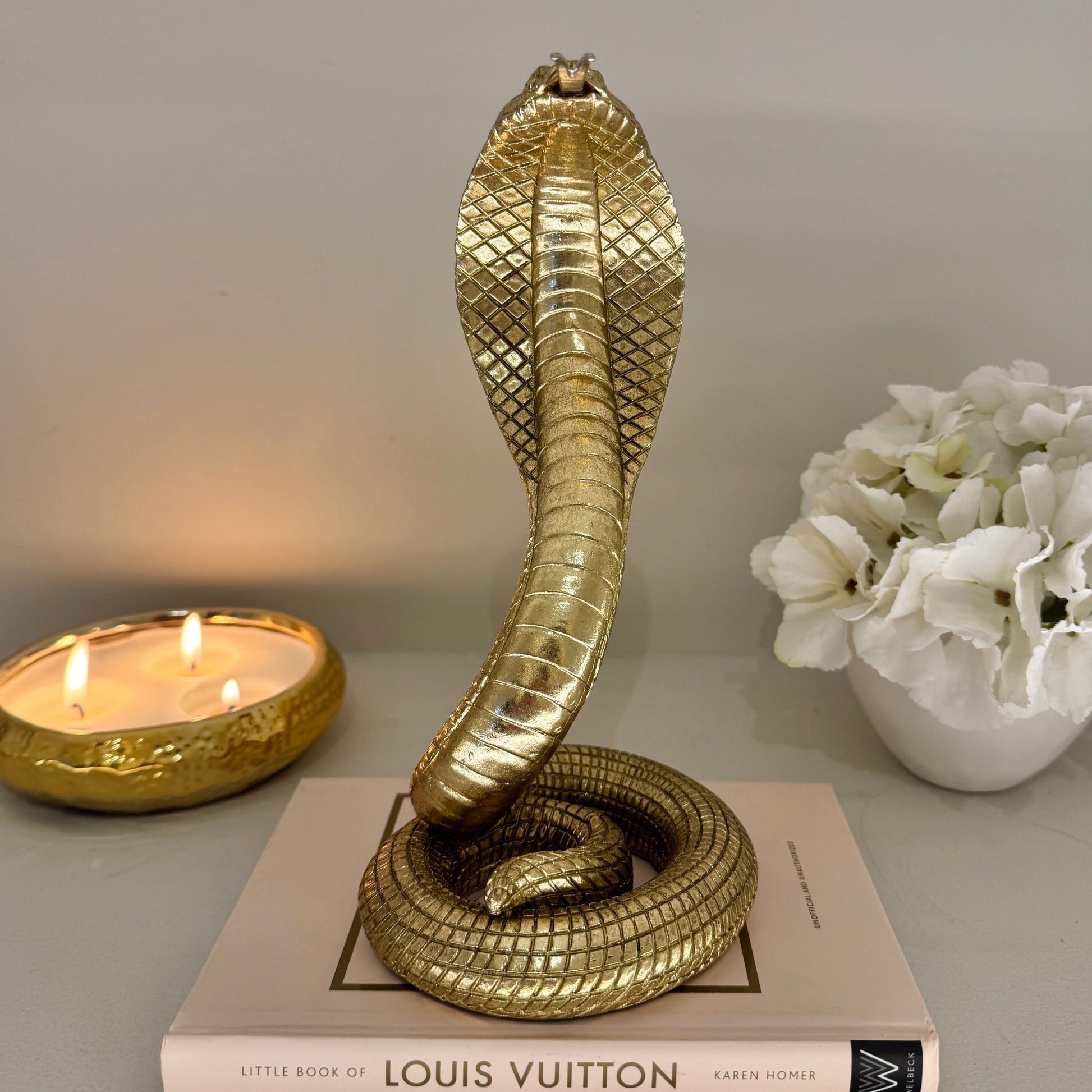 Gold Decorative Standing Snake Ornament - Bridgnorth Furniture
