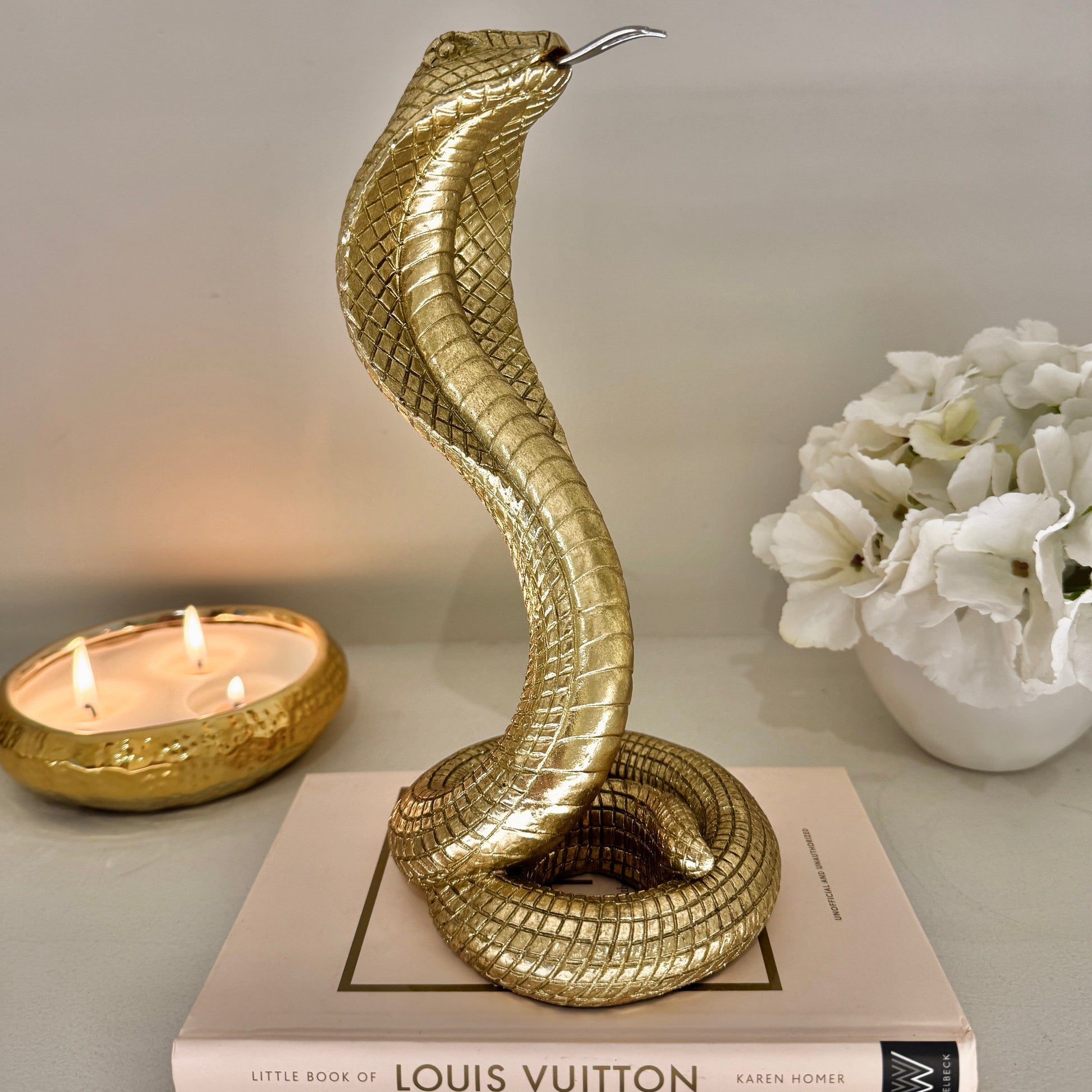 Gold Decorative Standing Snake Ornament - Bridgnorth Furniture
