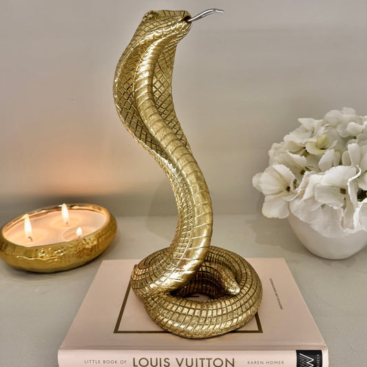 Gold Decorative Standing Snake Ornament - Bridgnorth Furniture