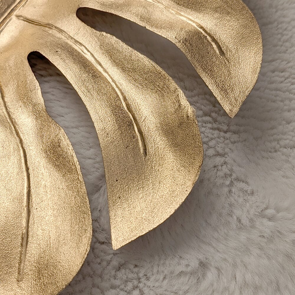 Gold Faux Cheese Plant Leaf Single Stem - Bridgnorth Furniture