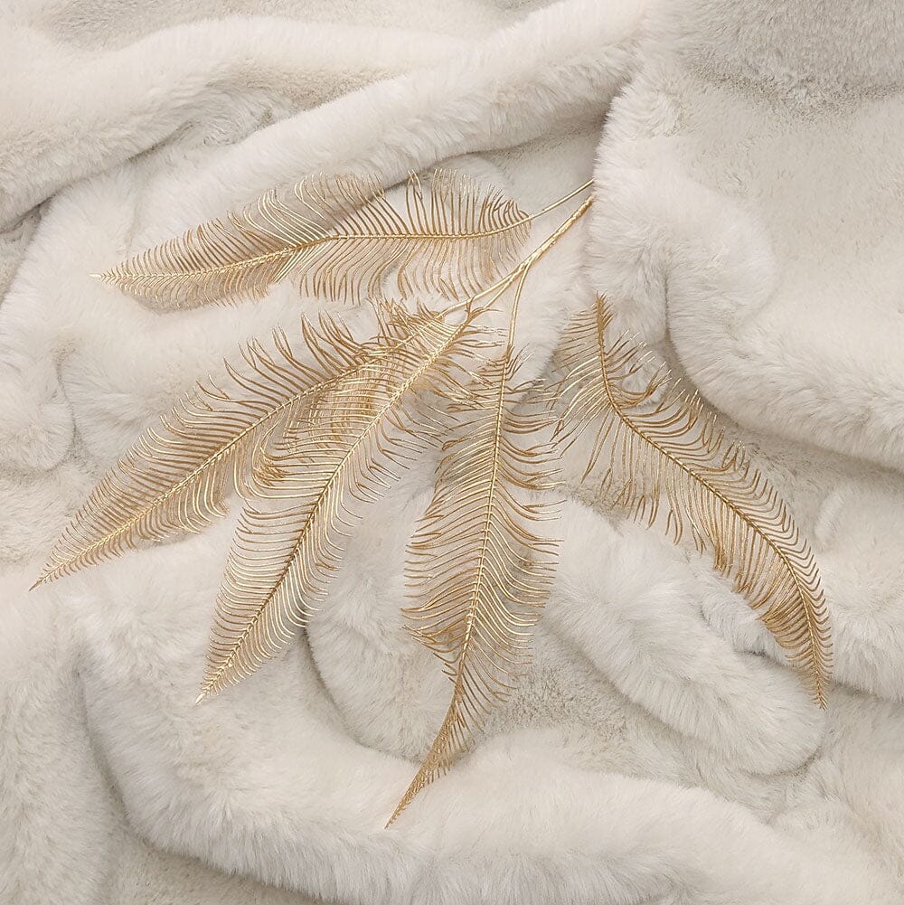 Gold Faux Fern Leaf Single Stem Floral - Bridgnorth Furniture