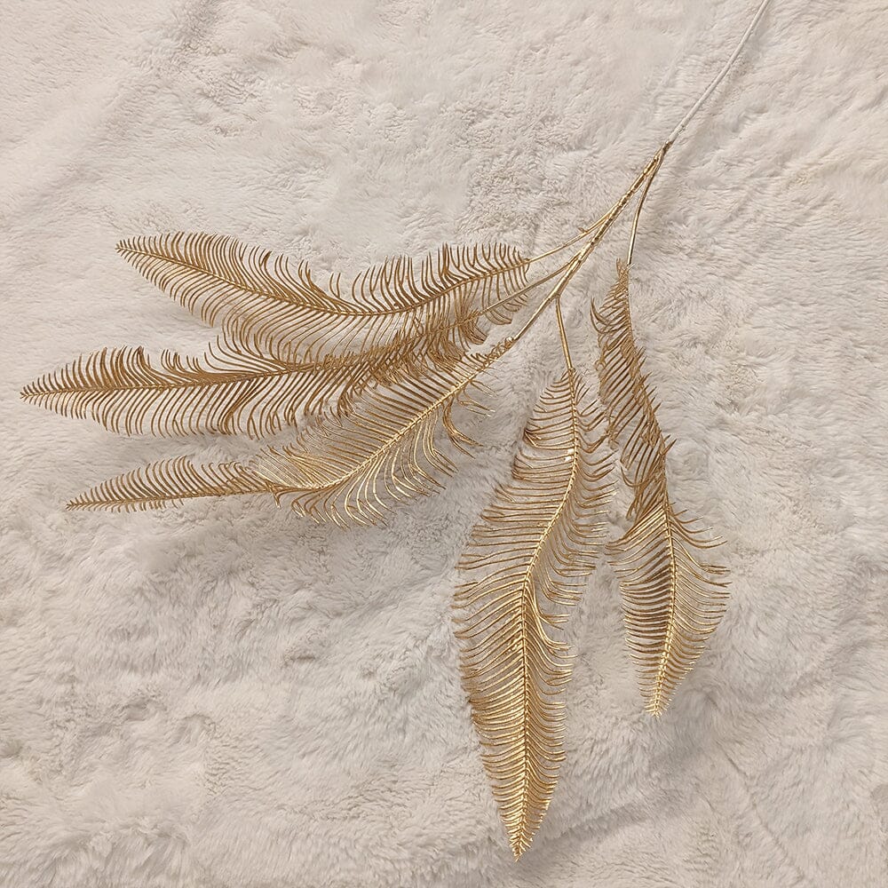 Gold Faux Fern Leaf Single Stem Floral - Bridgnorth Furniture