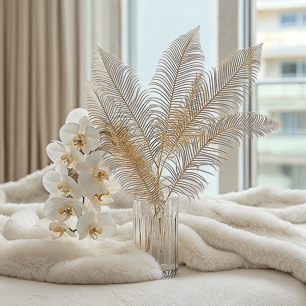 Gold Faux Fern Leaf Single Stem Floral - Bridgnorth Furniture