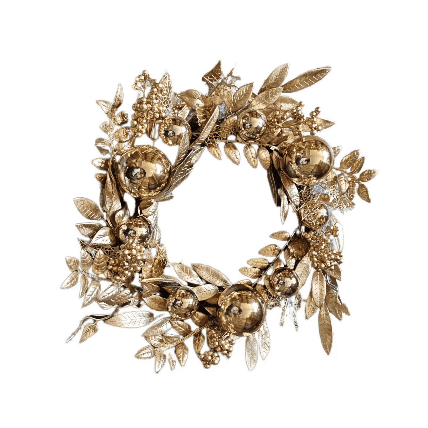 Gold Festive Decorative Christmas Wreath - Bridgnorth Furniture