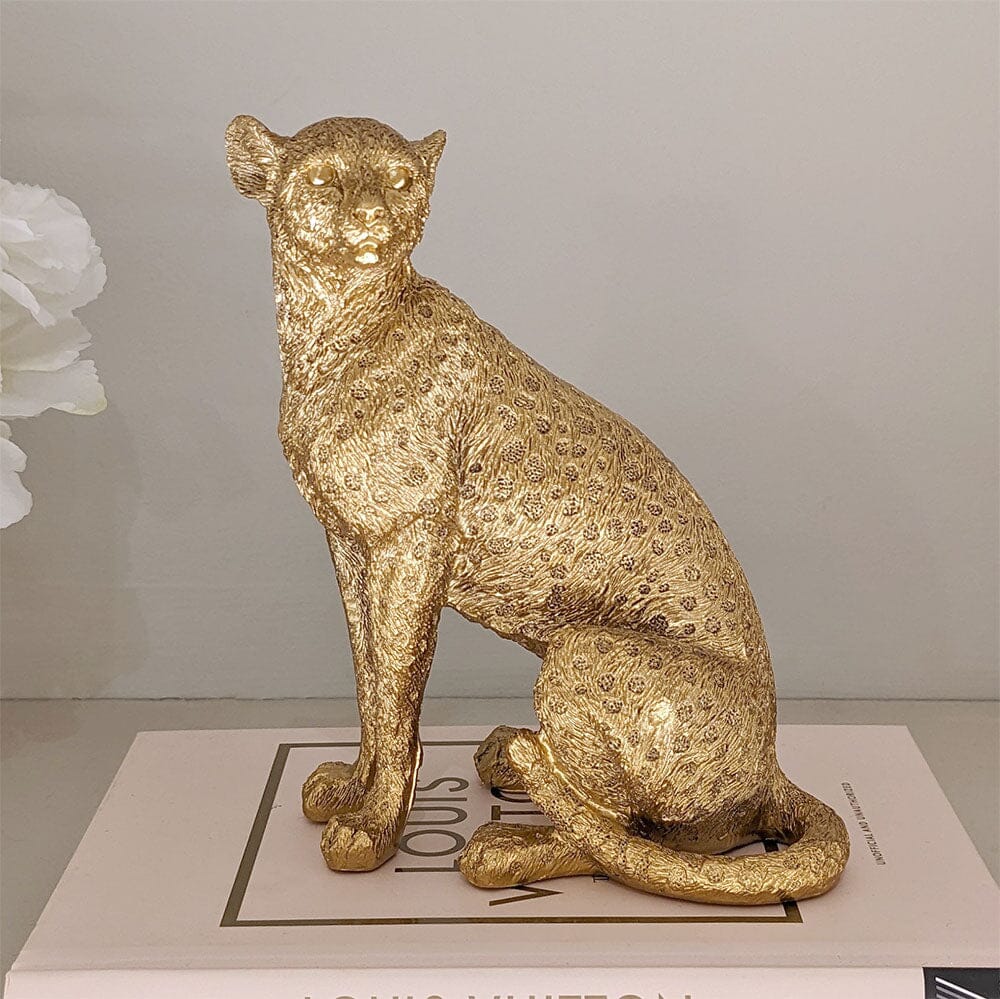 Gold Sitting Leopard Decorative Ornament - Bridgnorth Furniture