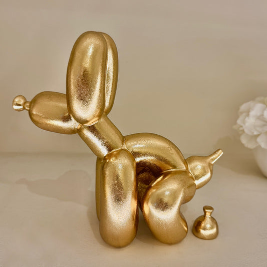 Gold Squatting Decorative Balloon Dog Ornament - Bridgnorth Furniture
