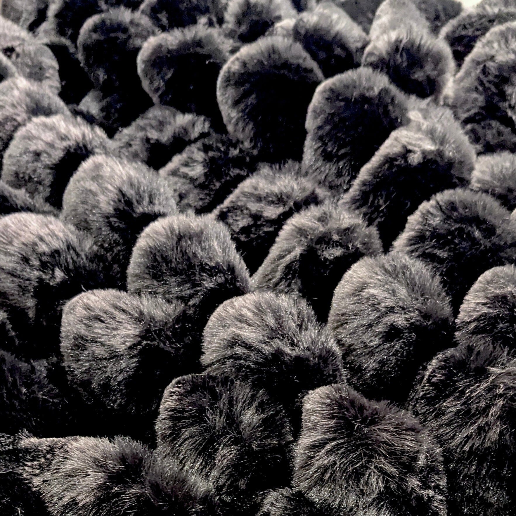 Isla Black Chunky Ribbed Faux Fur Throw - Bridgnorth Furniture