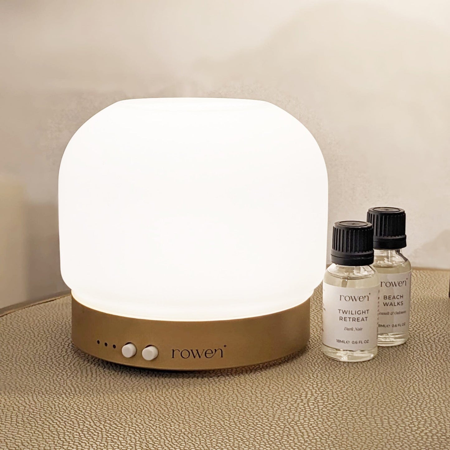 Jayla White & Gold Electronic Aroma Mist Diffuser Lamp - Bridgnorth Furniture