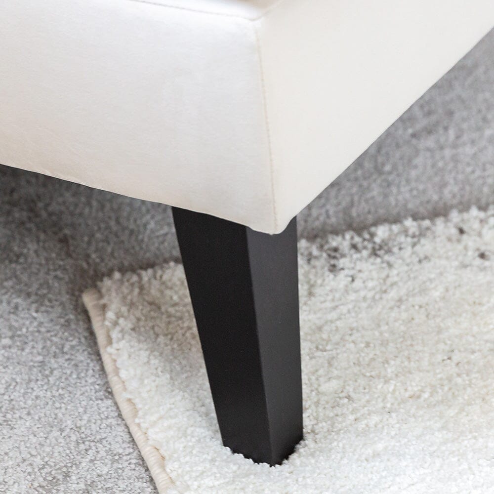 Knightsbridge Cream Velvet Accent Chair With Black Piping - Bridgnorth Furniture