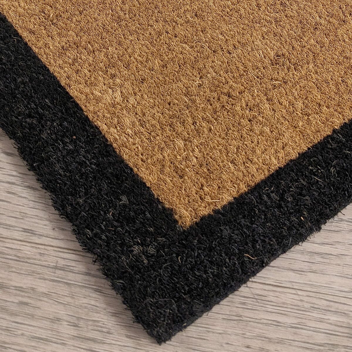 Kyla Black Border Natural Standard Doormat - Bridgnorth Furniture
