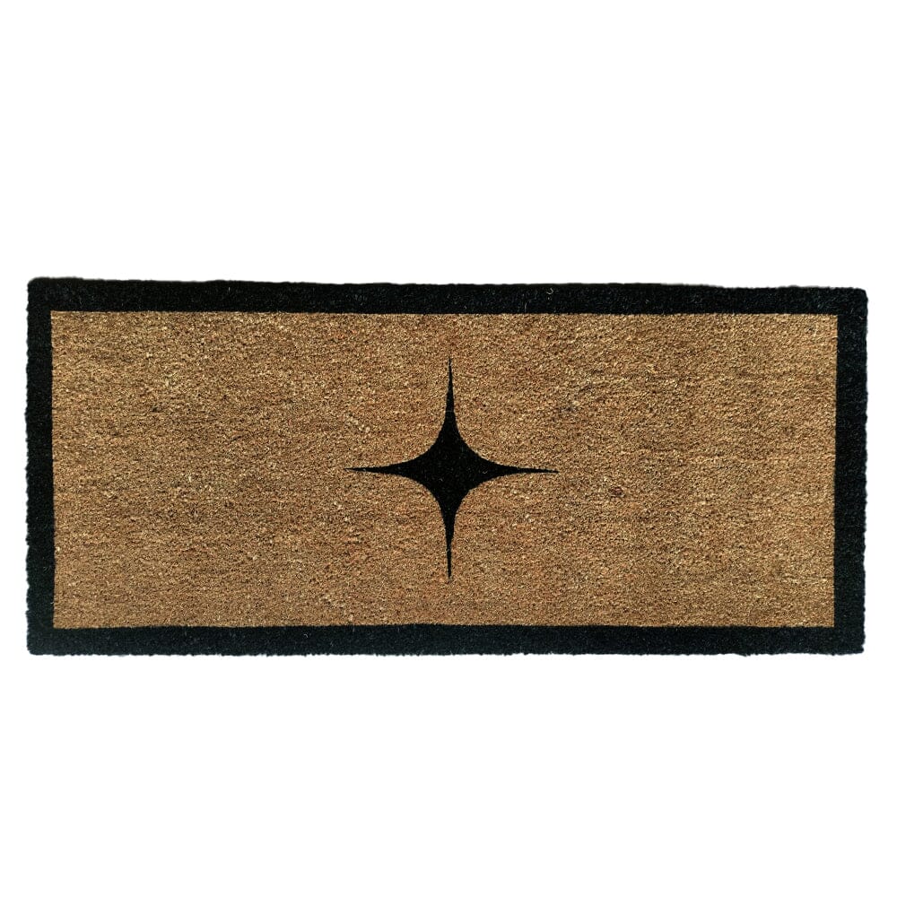 Kyla Large Star Print Black Border Natural Double Width Doormat - Bridgnorth Furniture