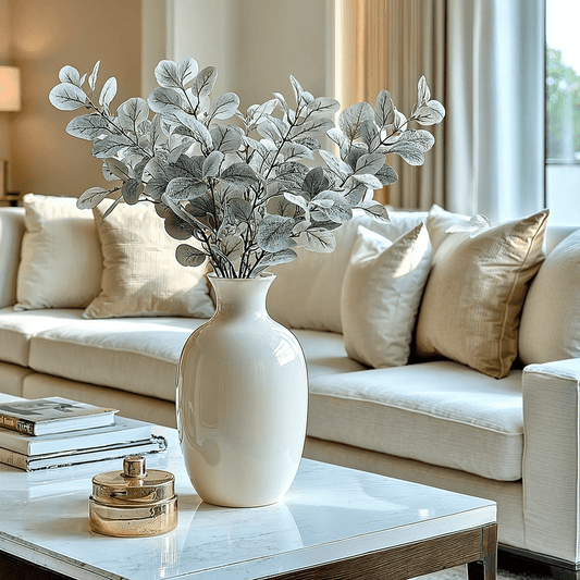 Light Green Dusted Faux Eucalyptus Single Stem - Bridgnorth Furniture