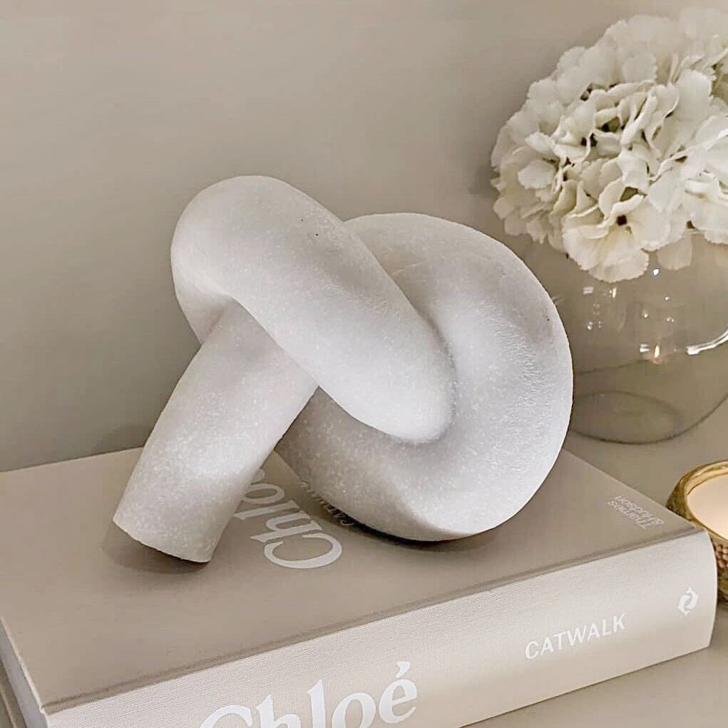 Marina White Stone Decorative Knot Ornament - Bridgnorth Furniture
