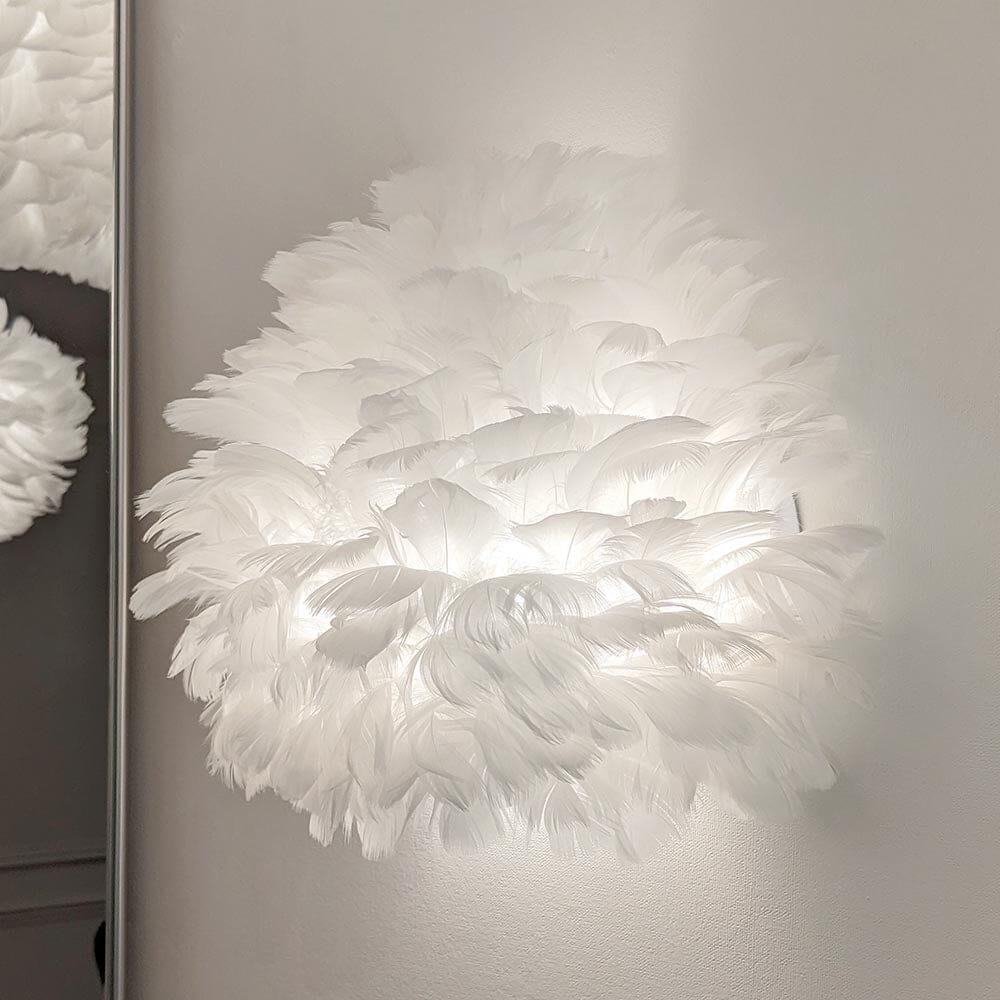 Natasha White Feather Wall Light - Bridgnorth Furniture