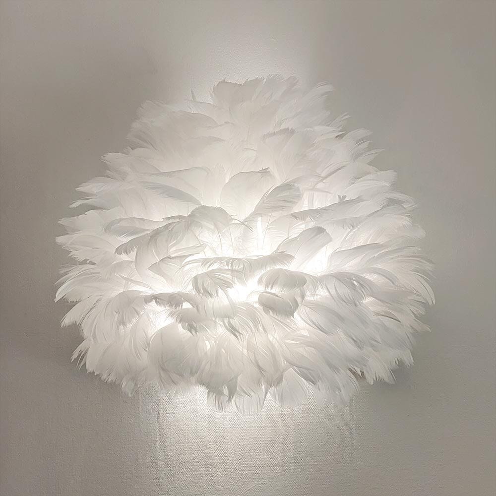 Natasha White Feather Wall Light - Bridgnorth Furniture