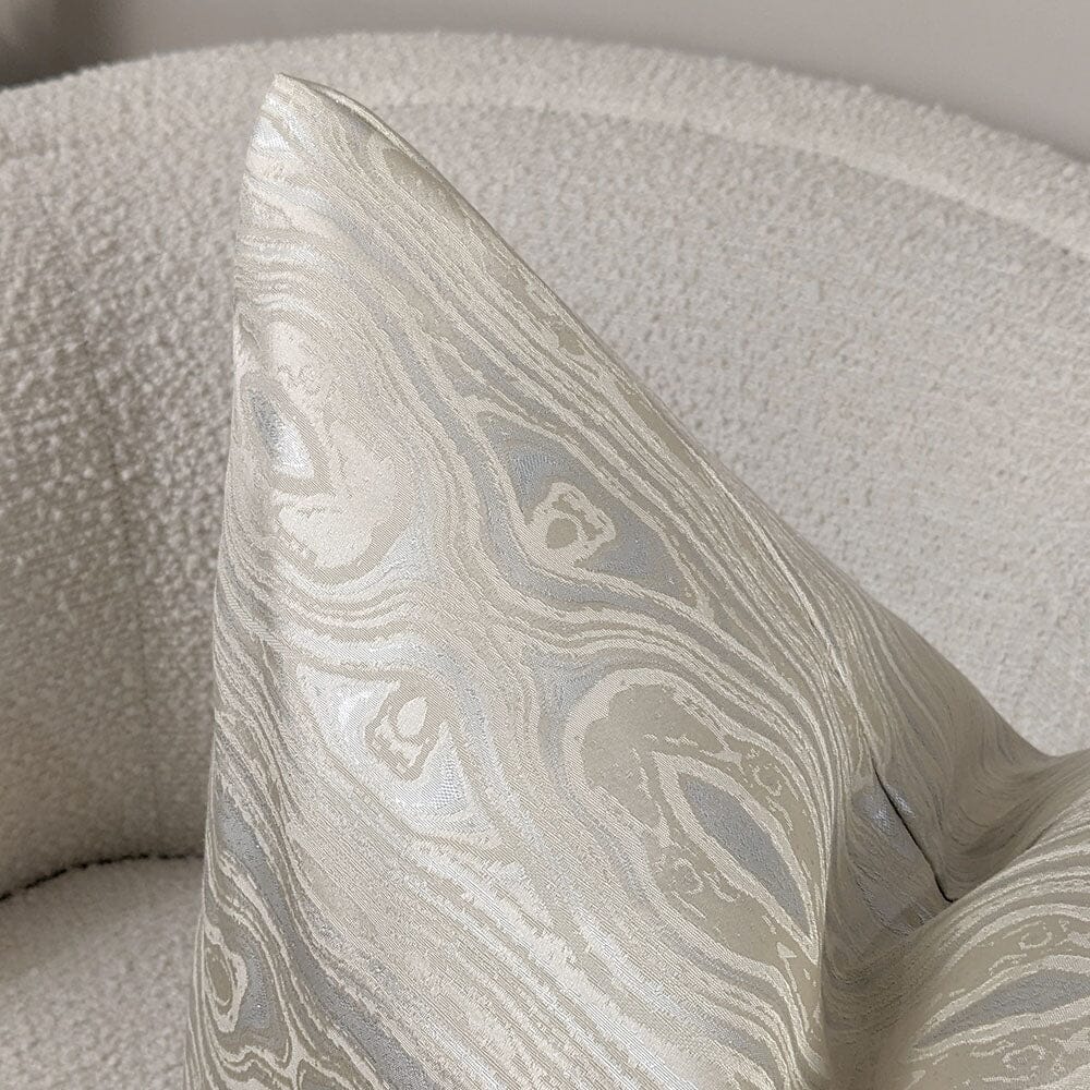 Nelly Cream & Silver Marble Metallic Cushion - 50x50cm - Bridgnorth Furniture